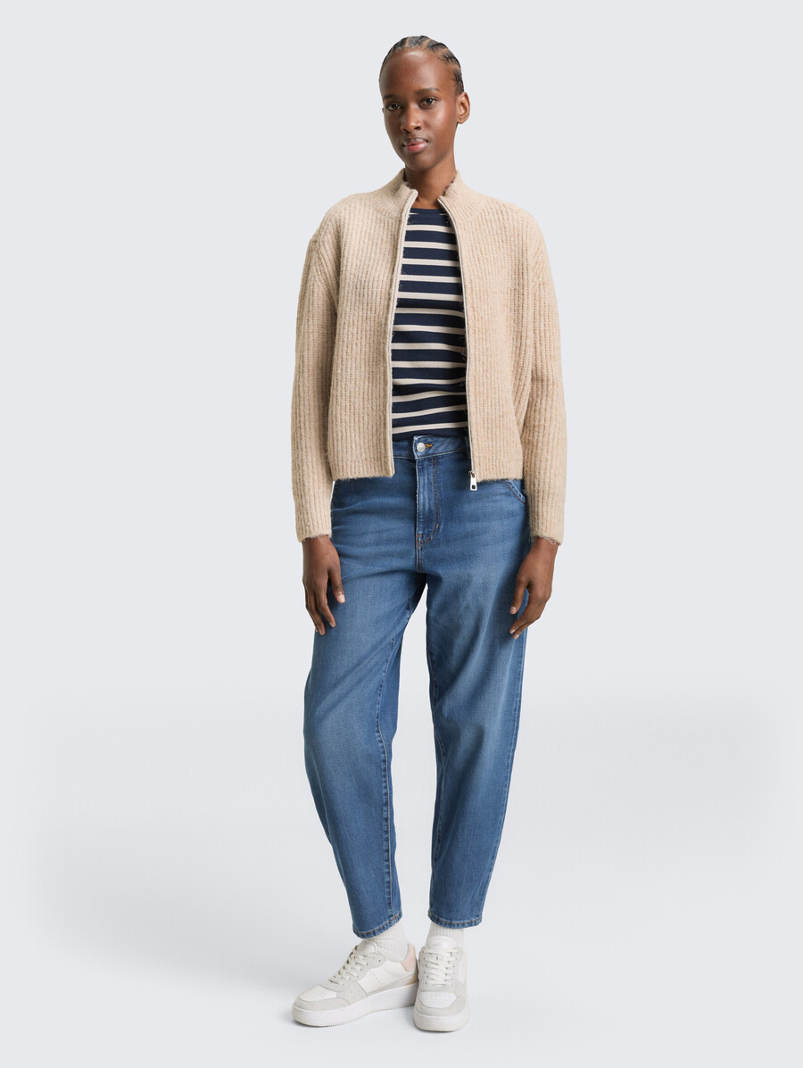 strickjacke mit reißverschluss