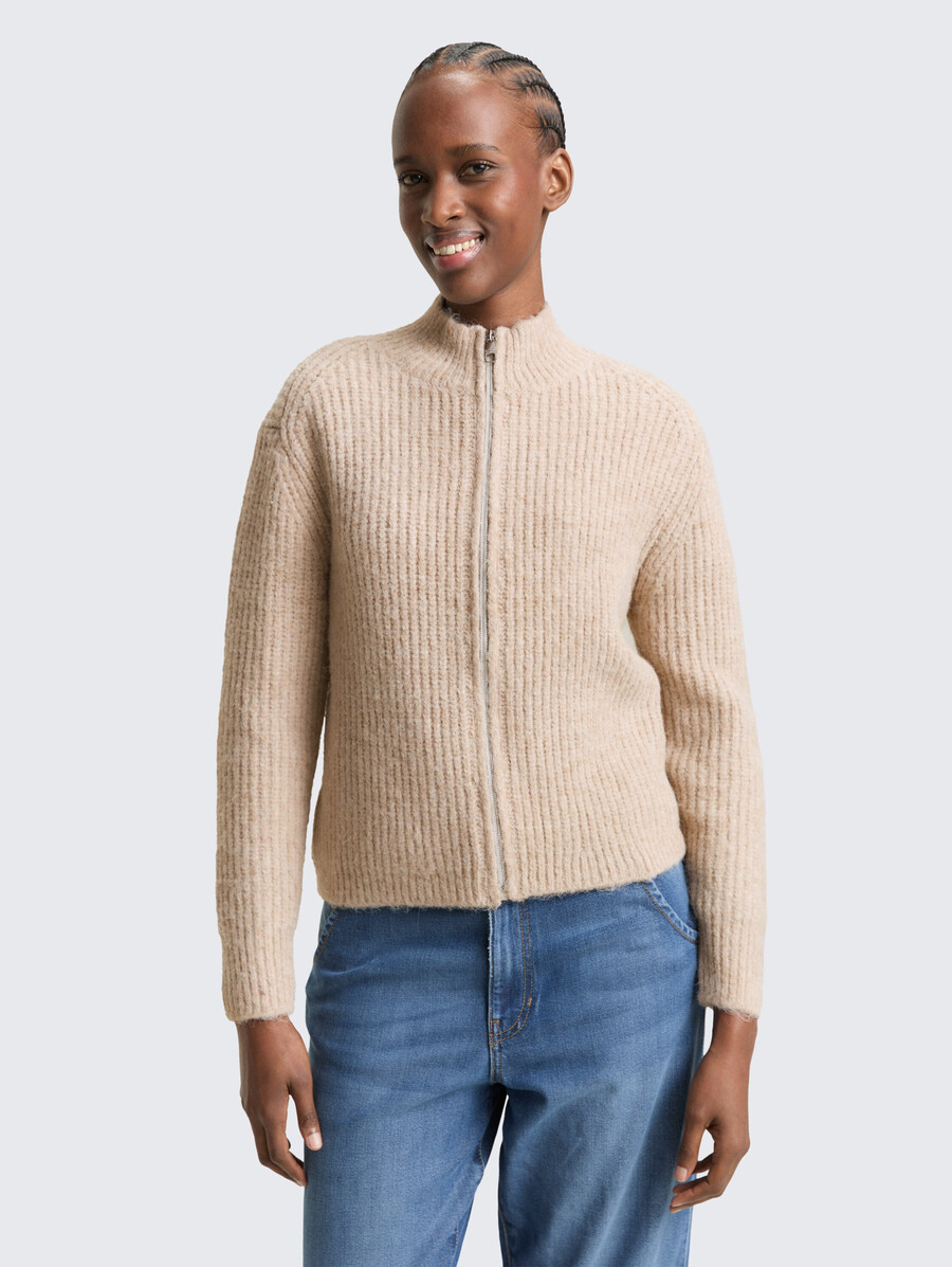 strickjacke mit reißverschluss