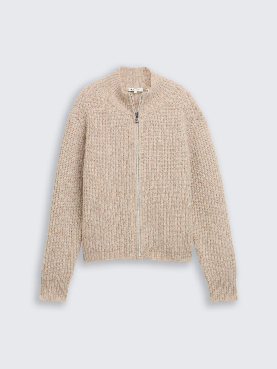 strickjacke mit reißverschluss