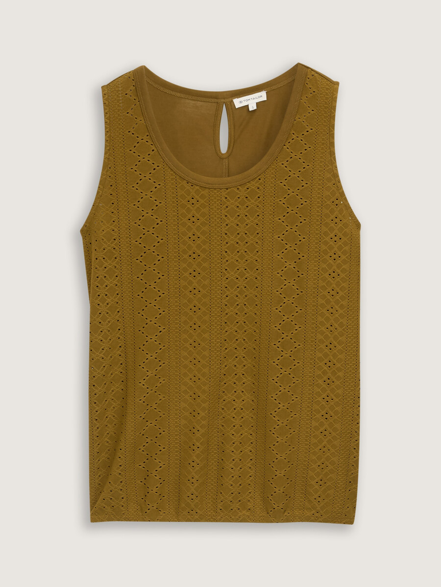 ajour top aus einem materialmix