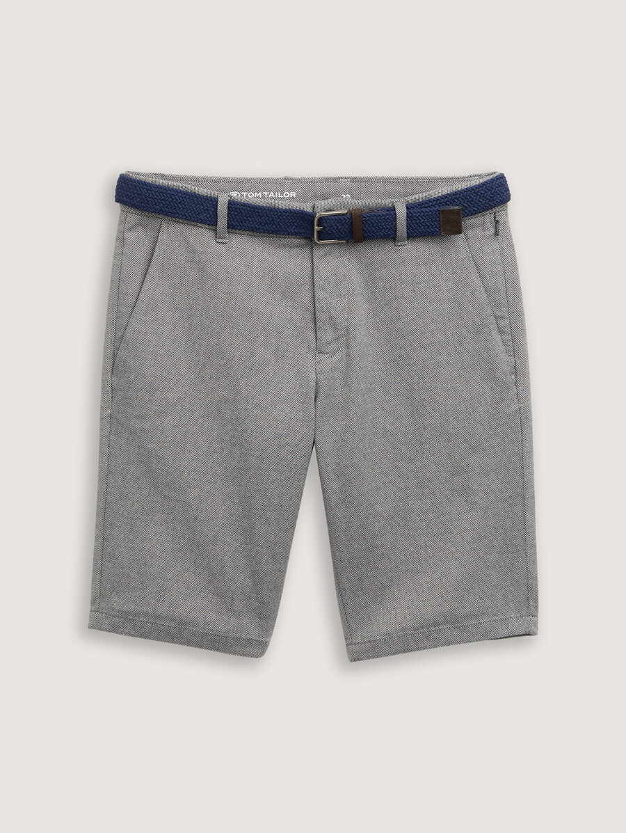 stretch-slim-chino-shorts mit gürtel