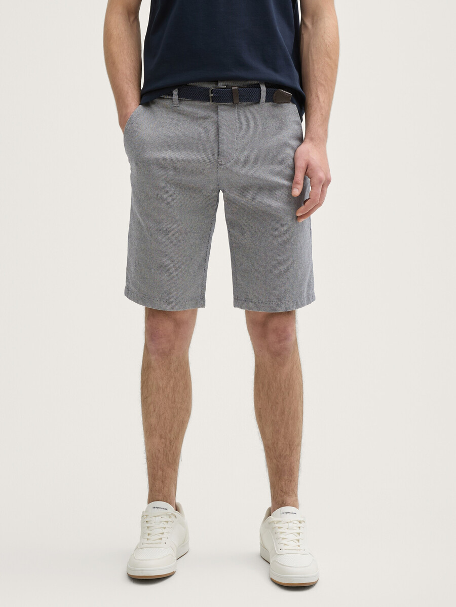 stretch-slim-chino-shorts mit gürtel
