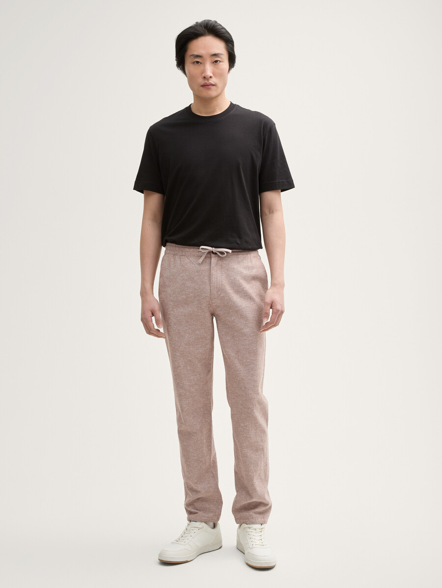 reguläre chino-hosen mit leinenanteil