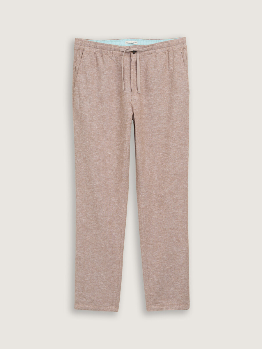 reguläre chino-hosen mit leinenanteil