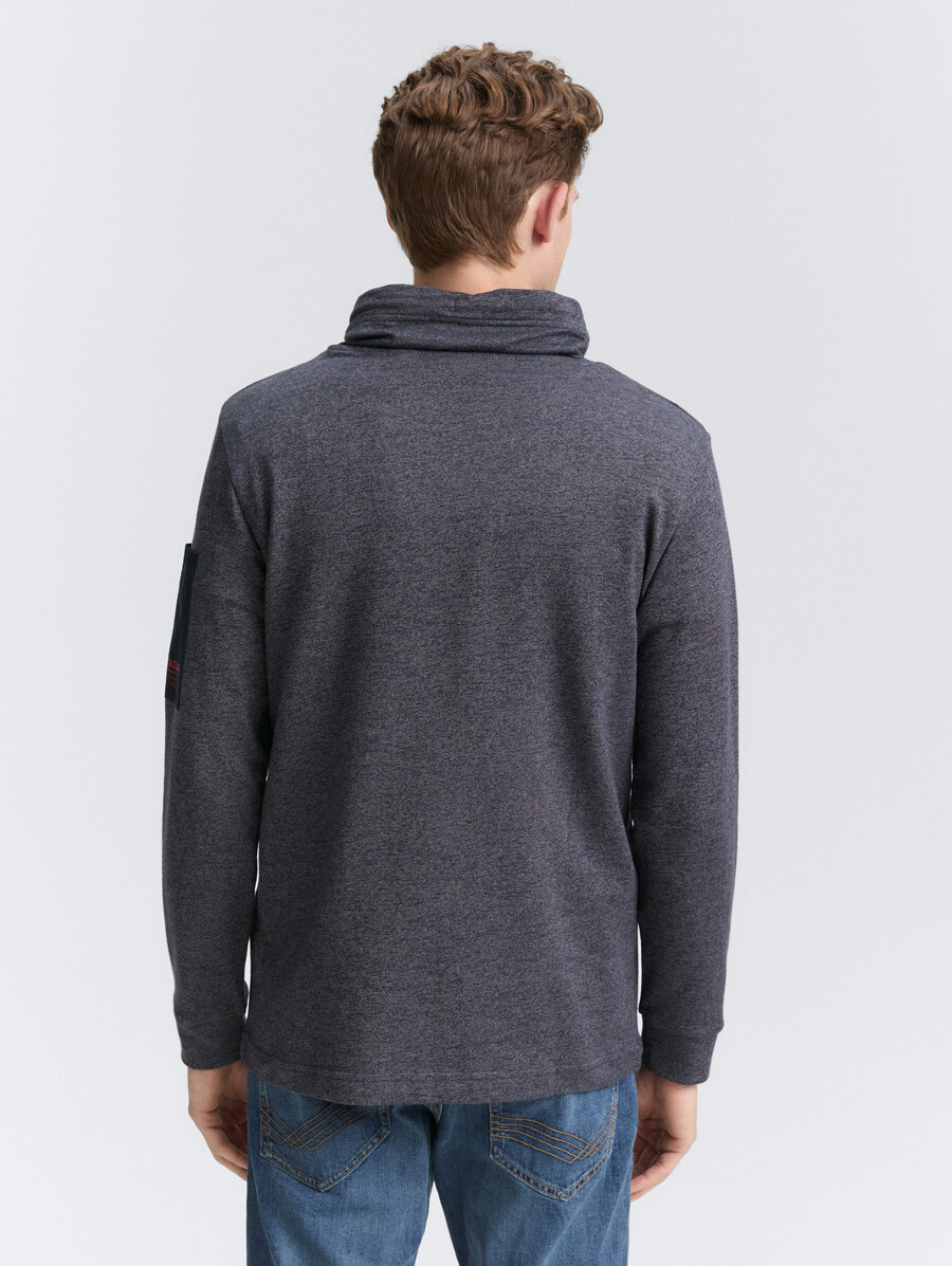 langarmshirt aus baumwolle mit schlauchschal