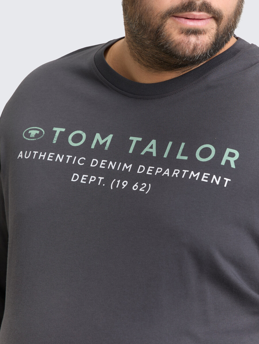 plus size – langärmeliges hemd mit logodruck