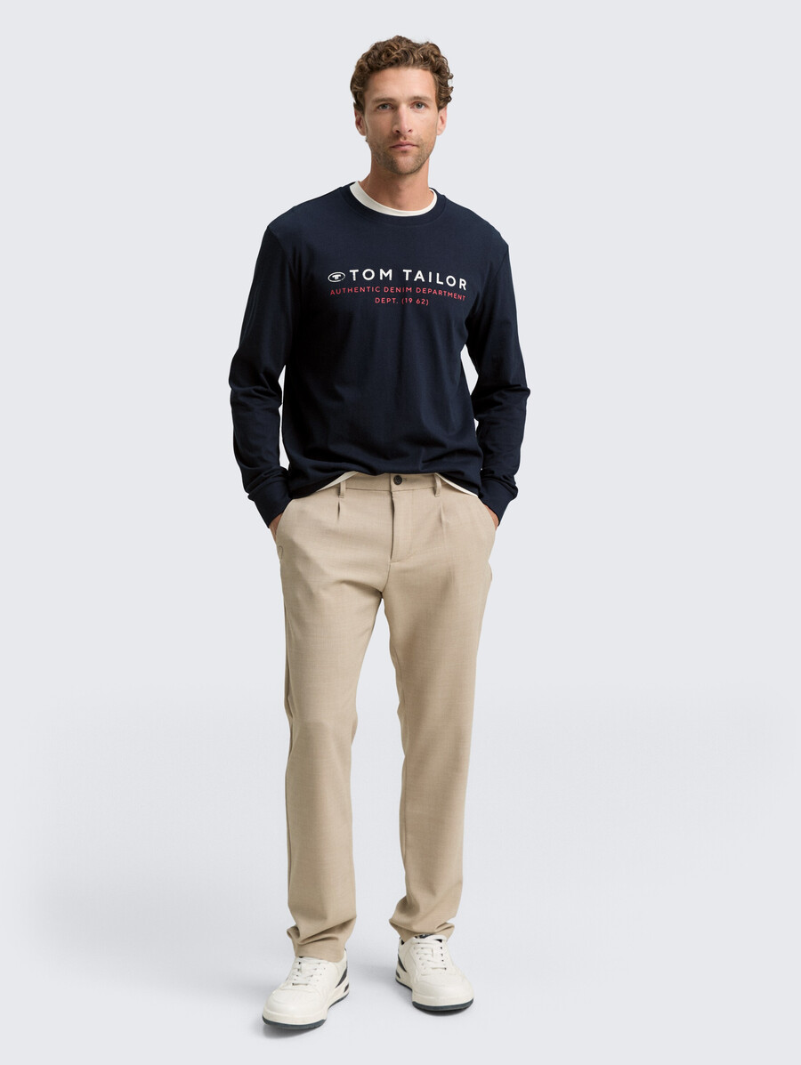 langärmeliges hemd mit logodruck