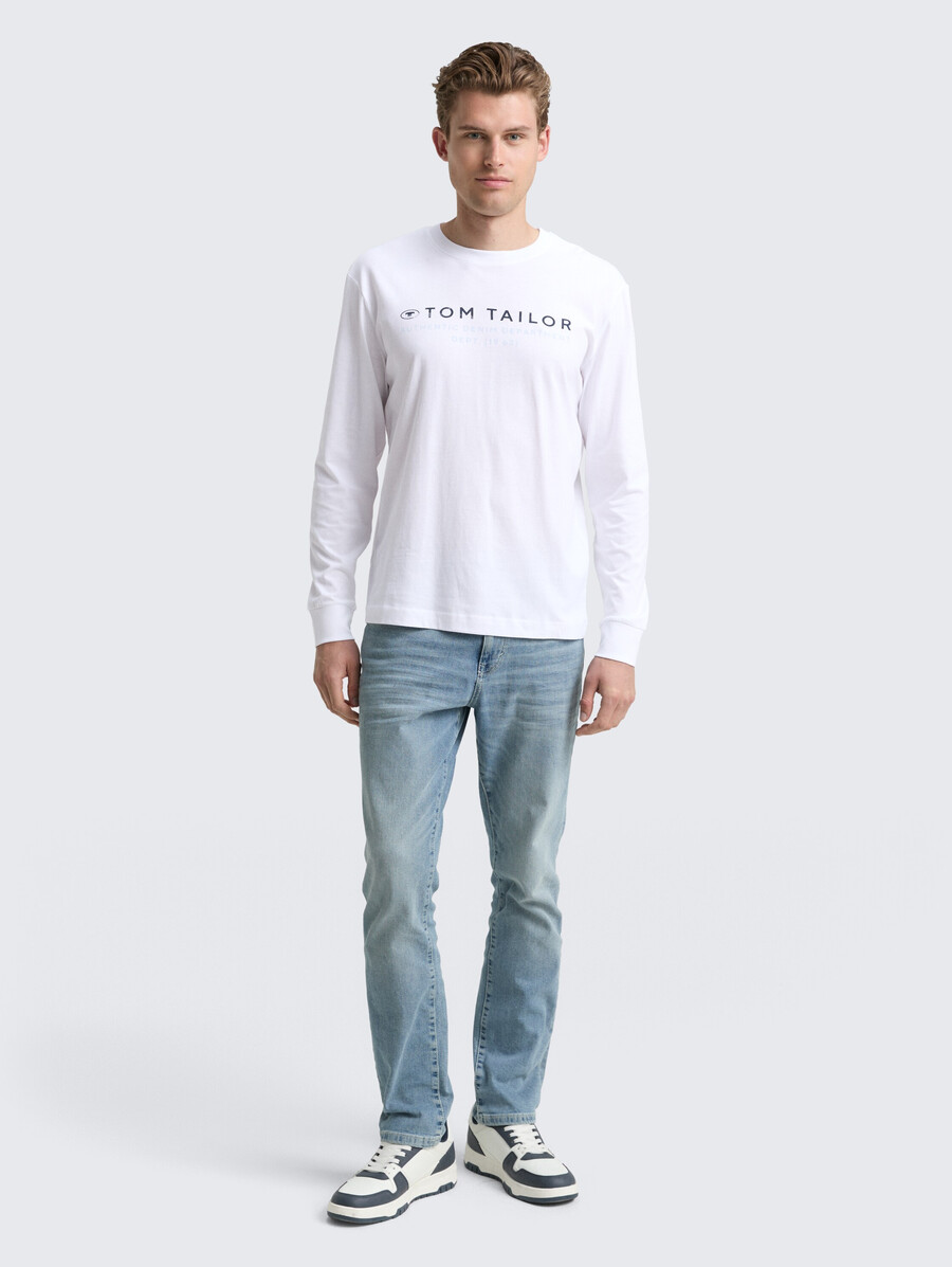 langärmeliges hemd mit logodruck