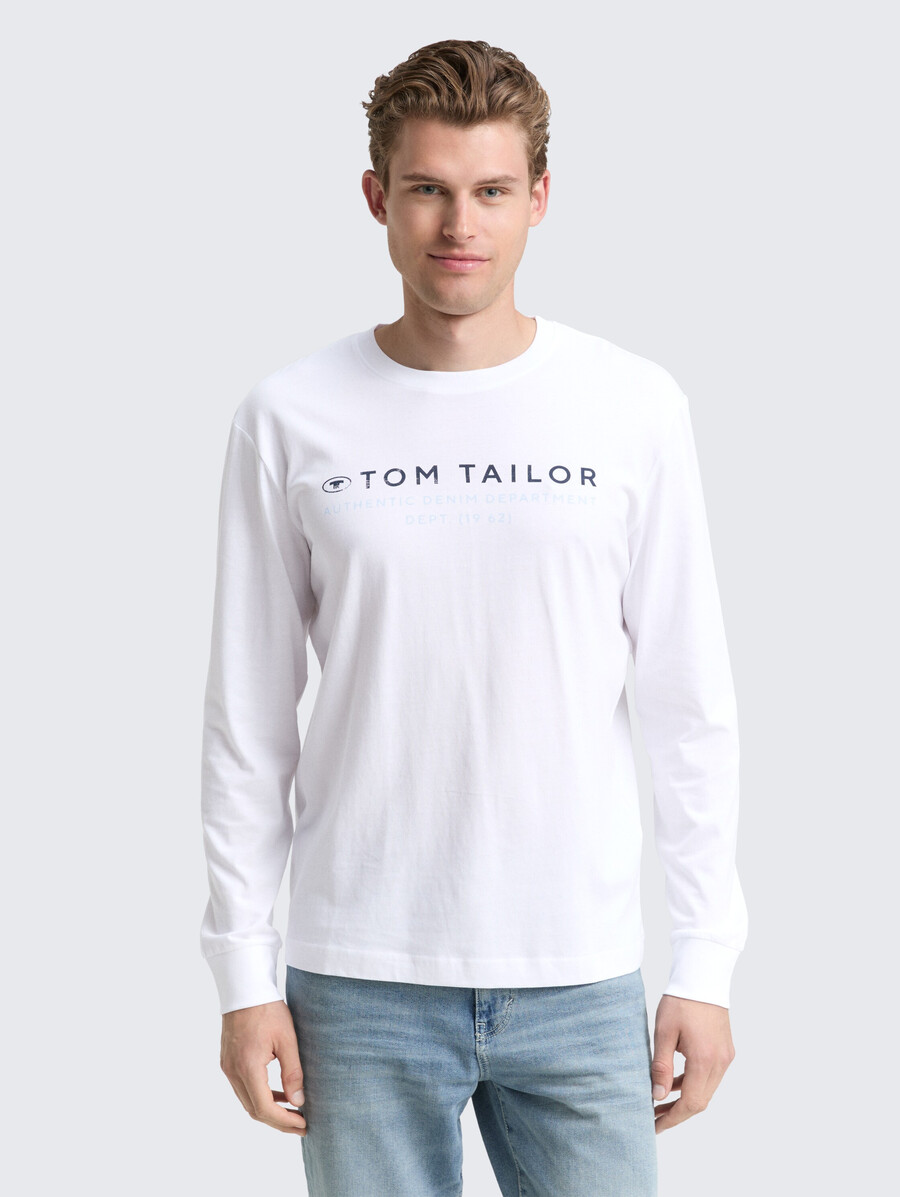 langärmeliges hemd mit logodruck