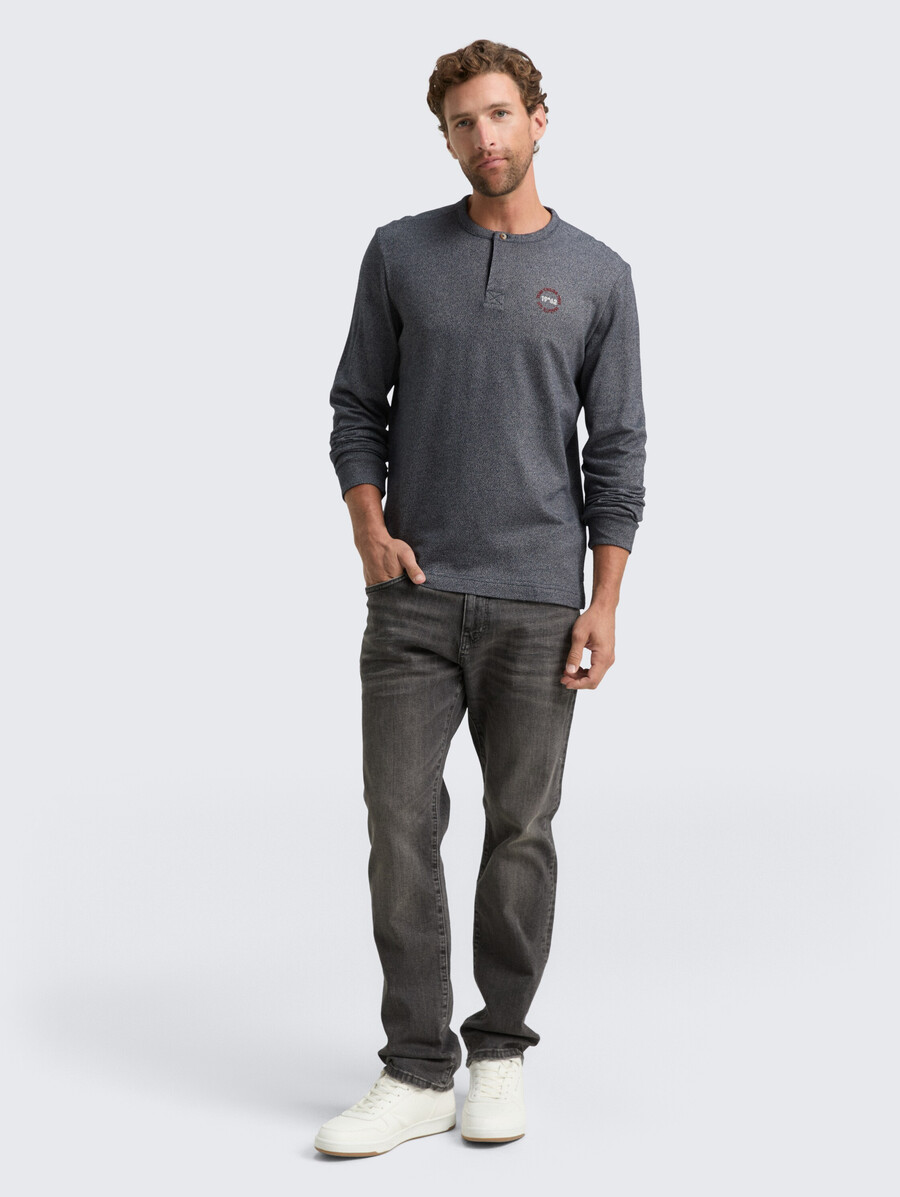 langarmhemd im henley-stil aus baumwolle