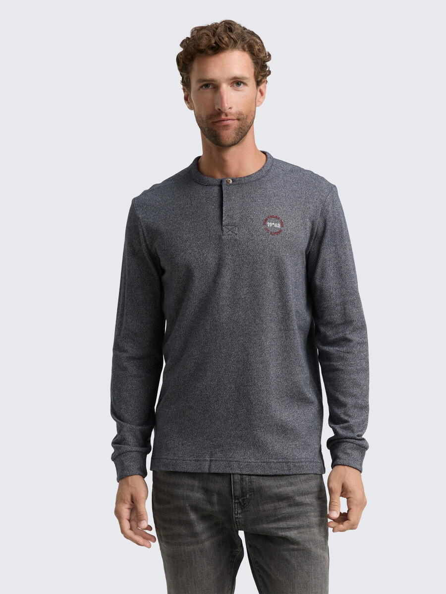 langarmhemd im henley-stil aus baumwolle
