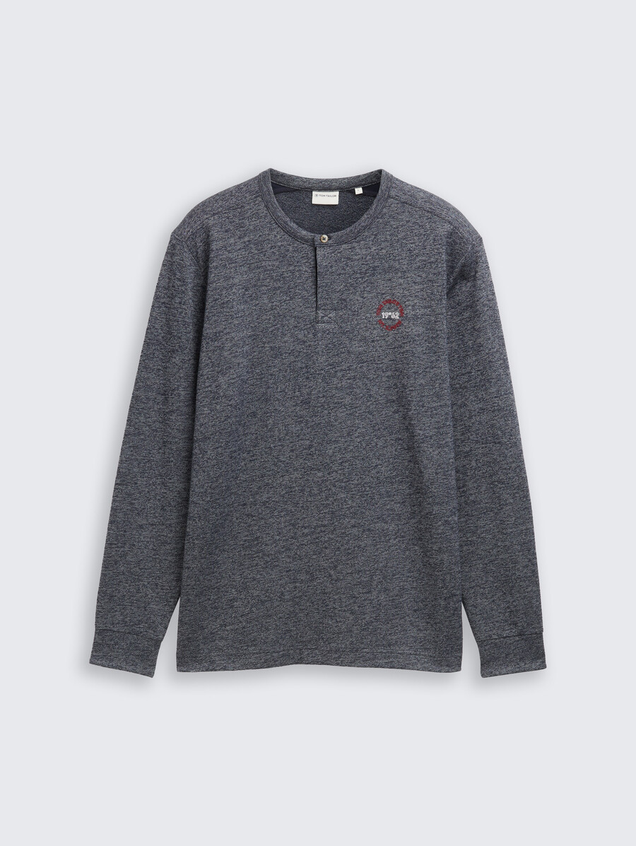 langarmhemd im henley-stil aus baumwolle