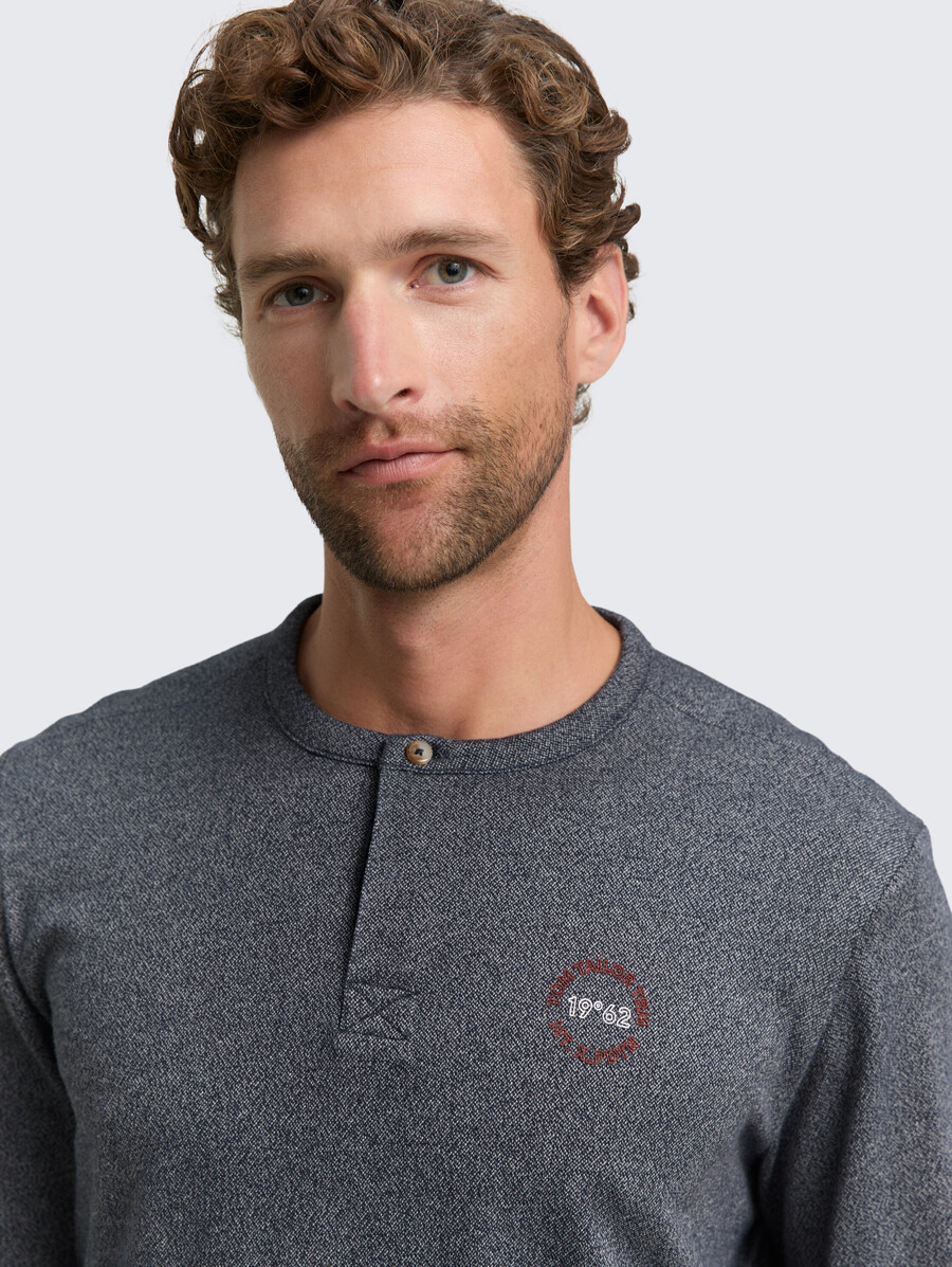langarmhemd im henley-stil aus baumwolle