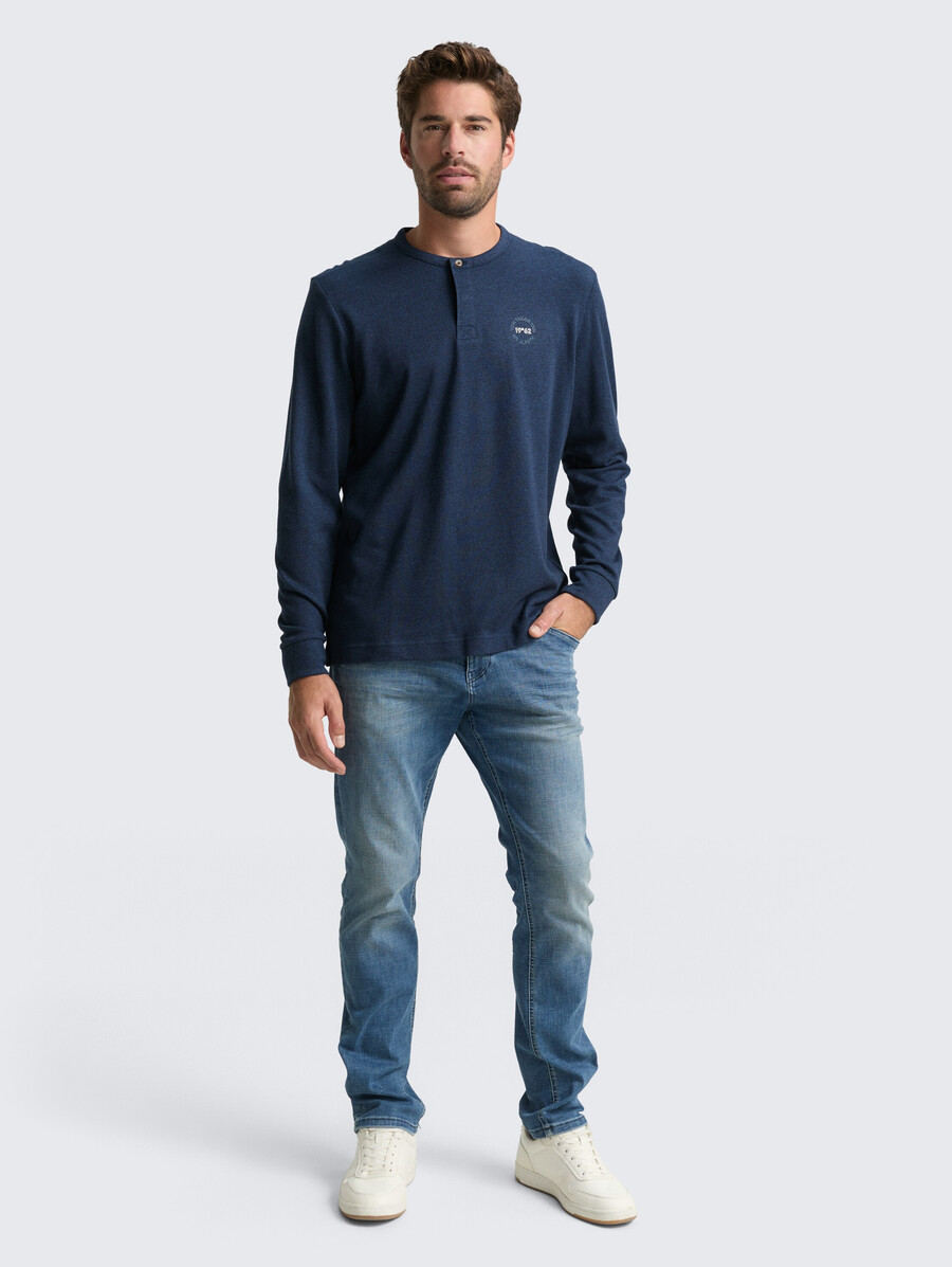langarmhemd im henley-stil aus baumwolle