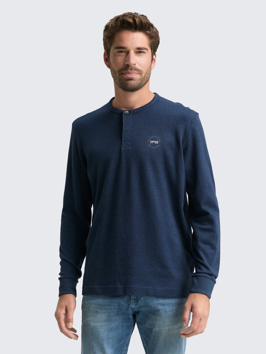 langarmhemd im henley-stil aus baumwolle