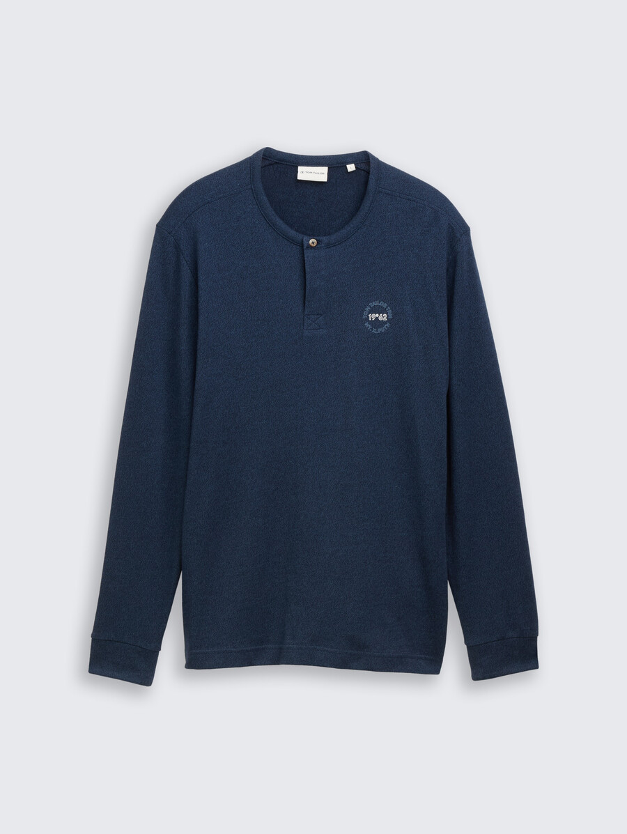 langarmhemd im henley-stil aus baumwolle
