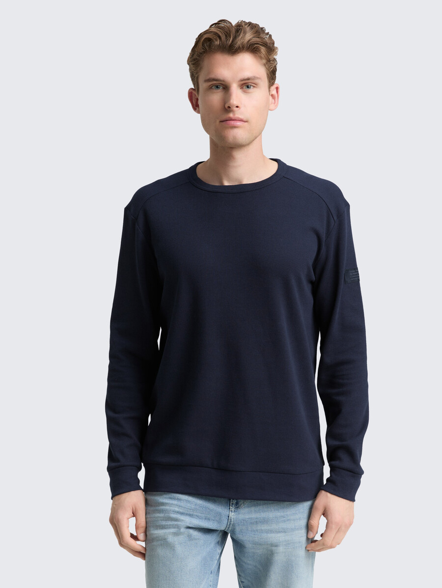 langärmeliges hemd mit waffelstruktur