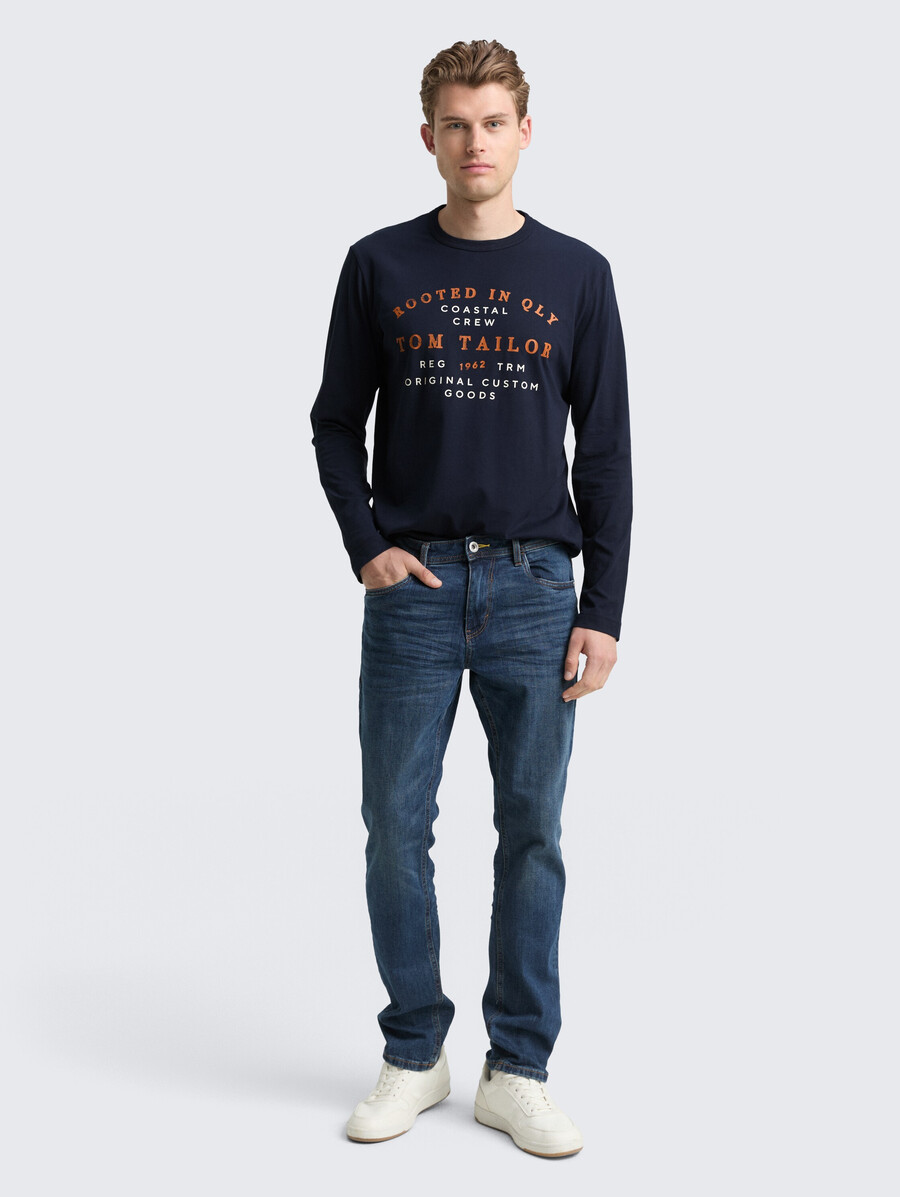 langärmeliges hemd mit logodruck