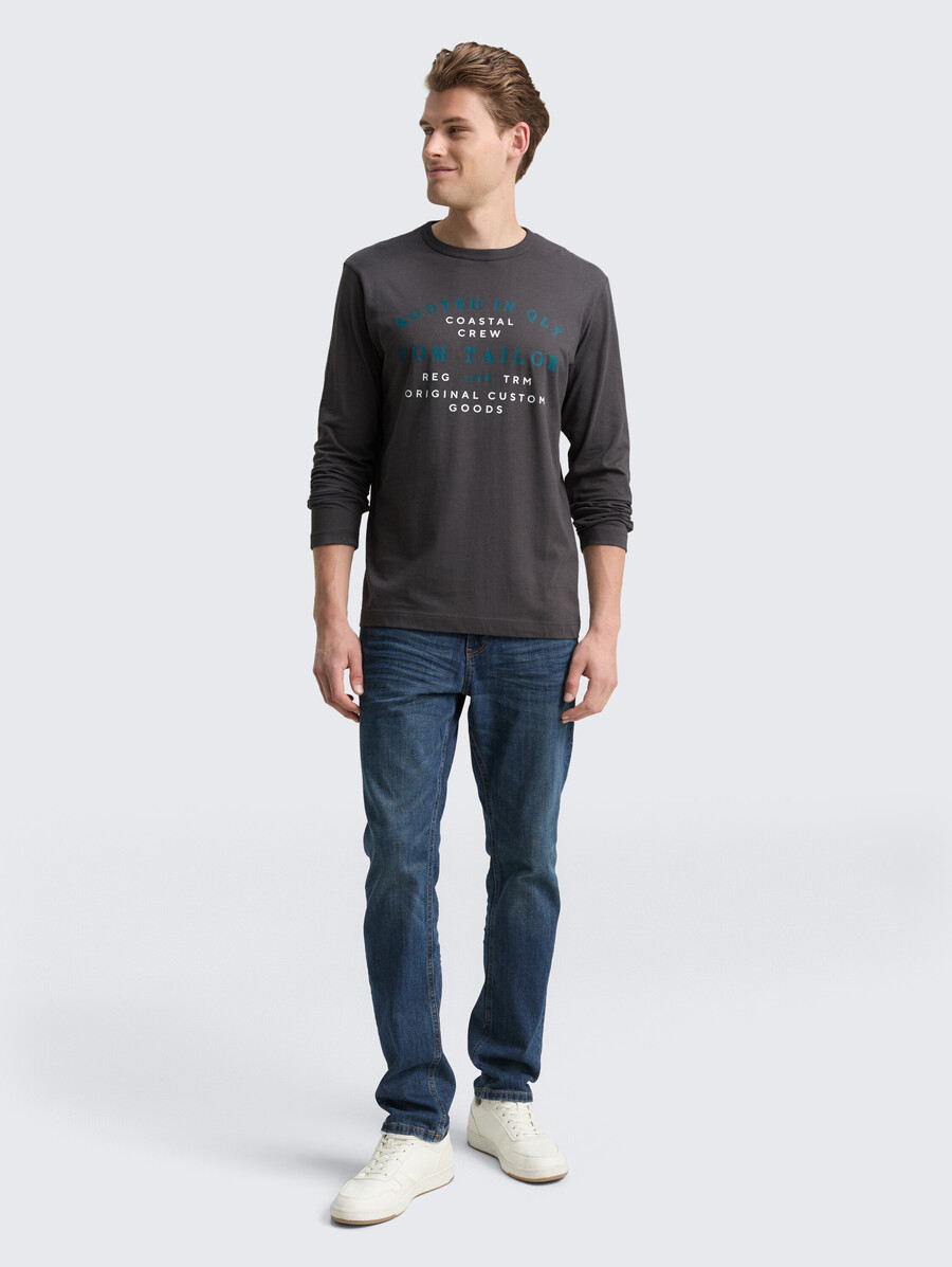langärmeliges hemd mit logodruck
