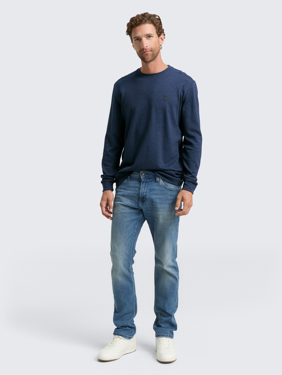 langärmeliges hemd mit logo-aufnäher