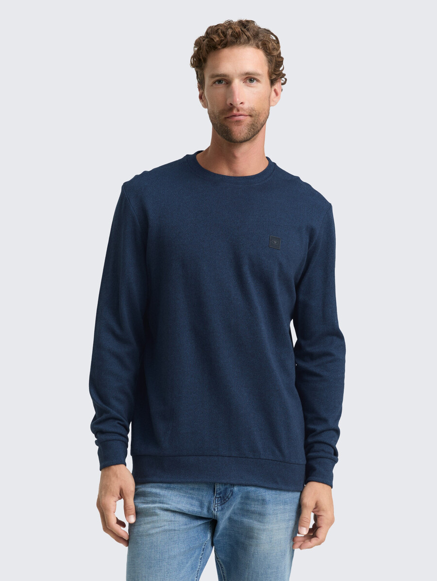 langärmeliges hemd mit logo-aufnäher