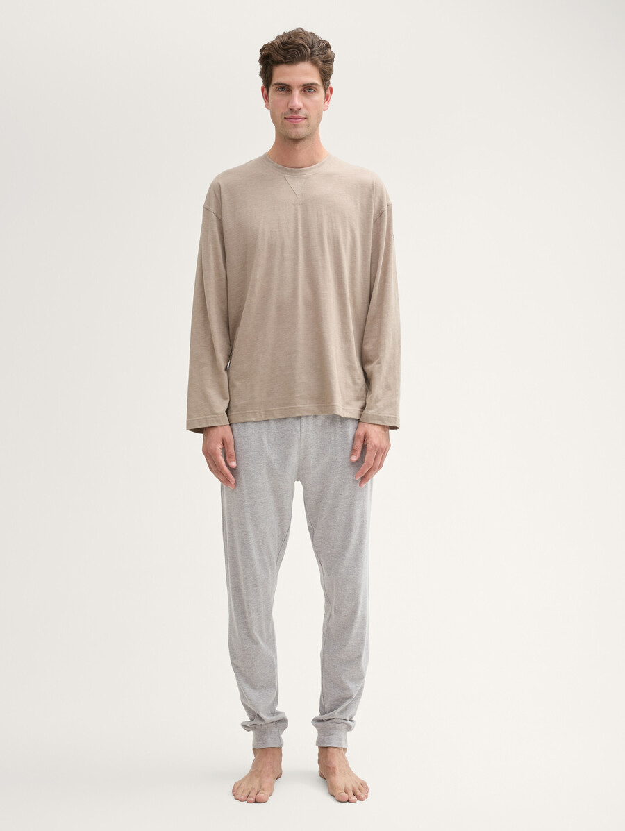 pyjamahose in melange-optik