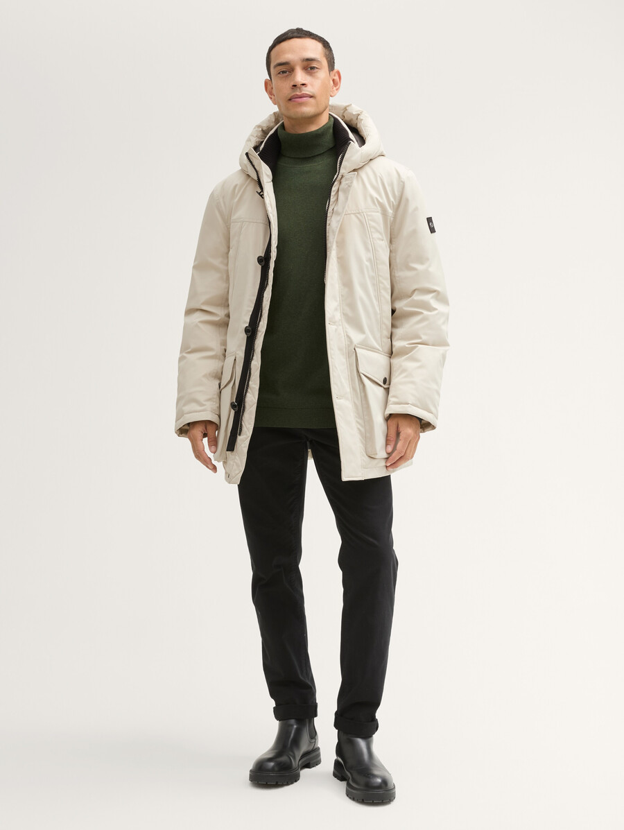 arktis-parka mit abnehmbarer kapuze