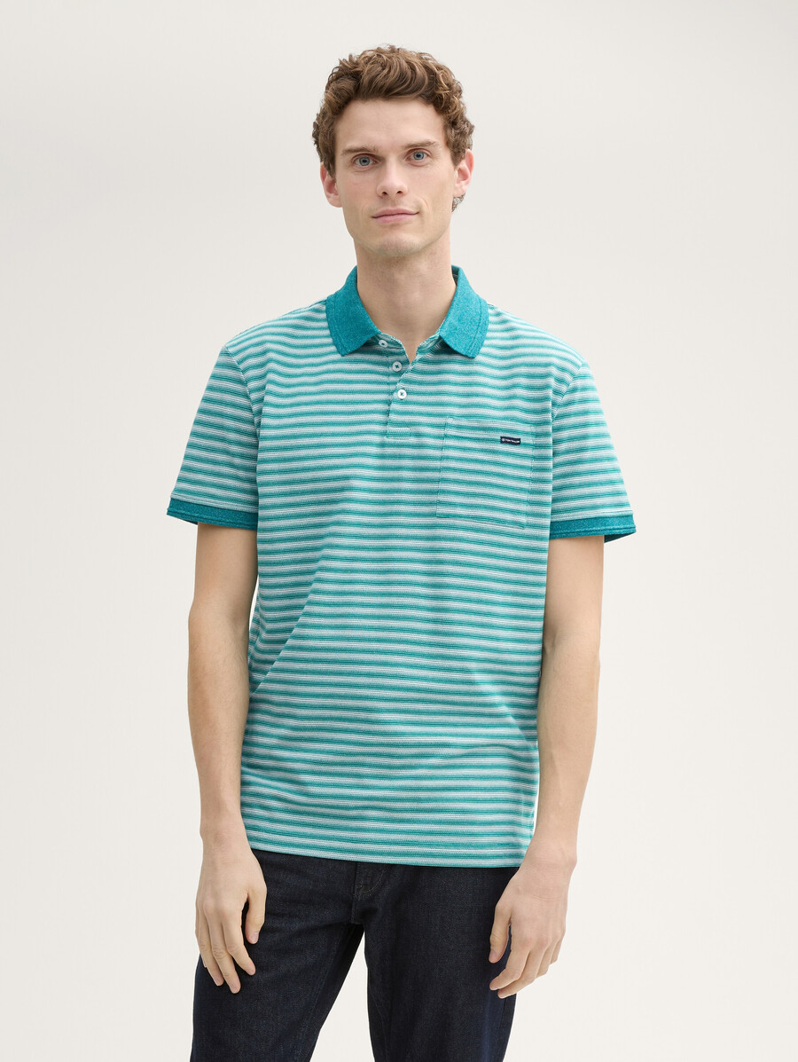 piqué-poloshirt mit brusttasche