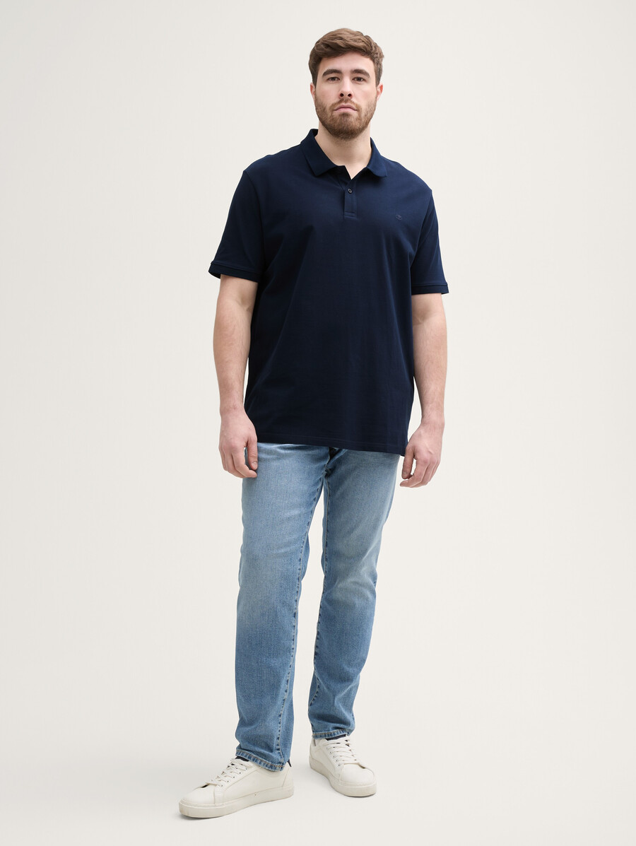 plus size – piqué-poloshirt mit gesticktem logo