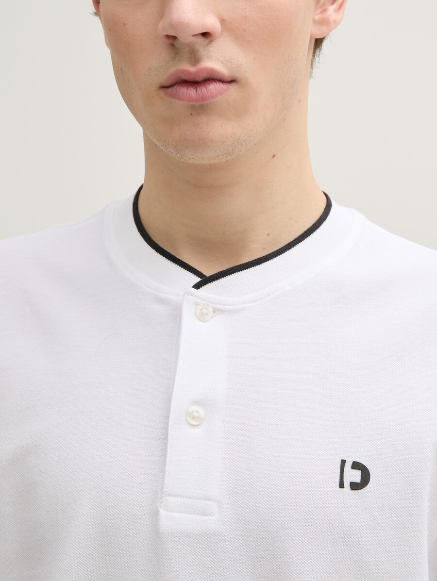 poloshirt mit bomberkragen