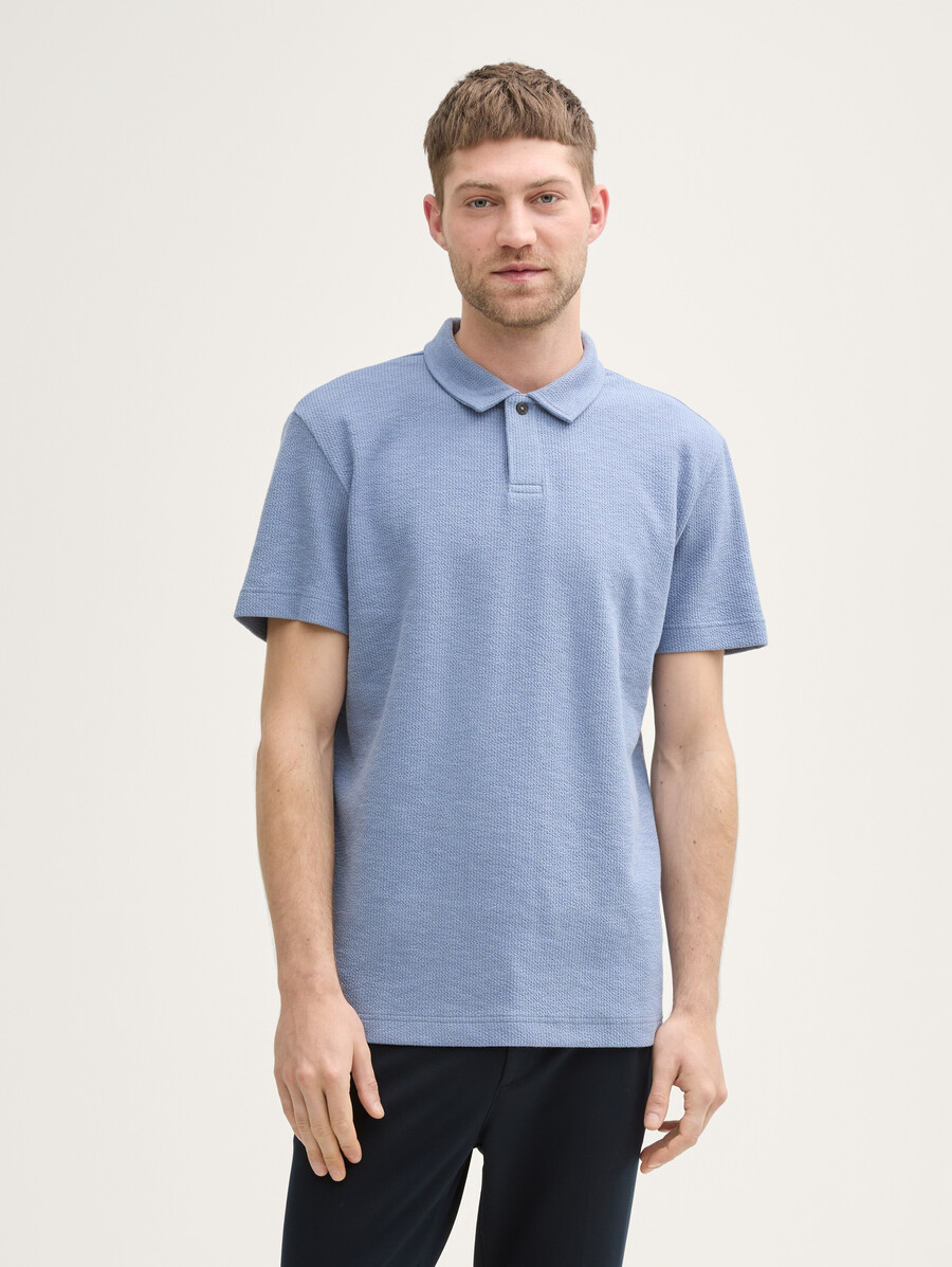 geripptes poloshirt mit stretchanteil