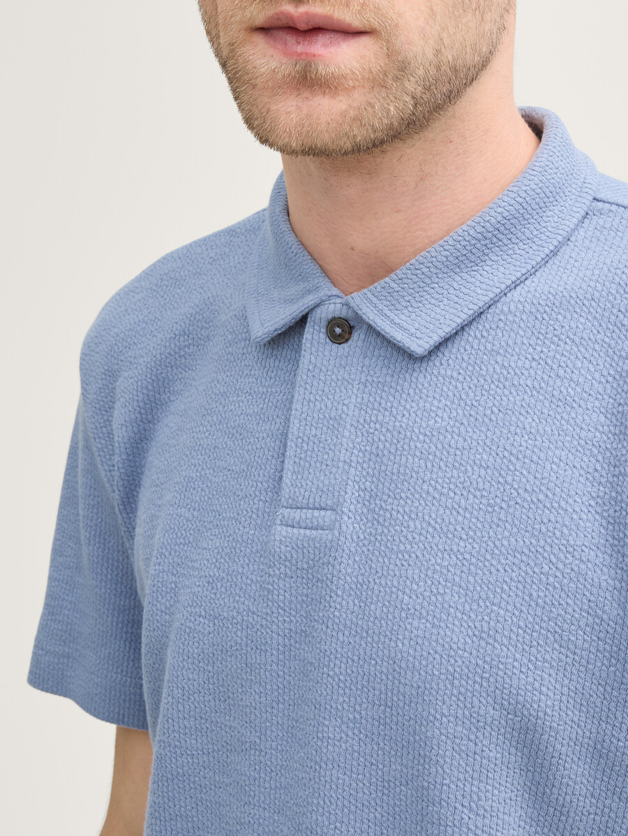 geripptes poloshirt mit stretchanteil