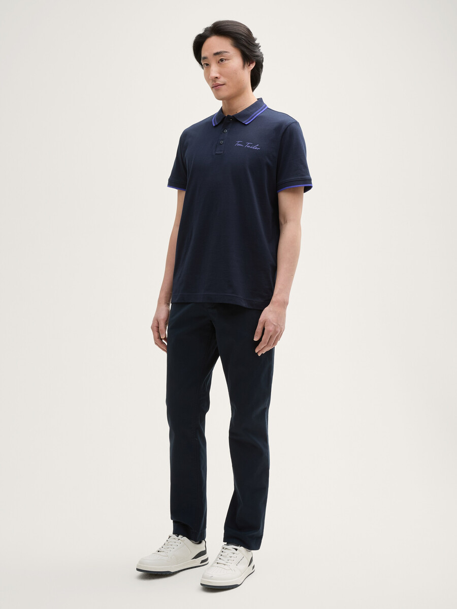 poloshirt mit baumwolllogo-print