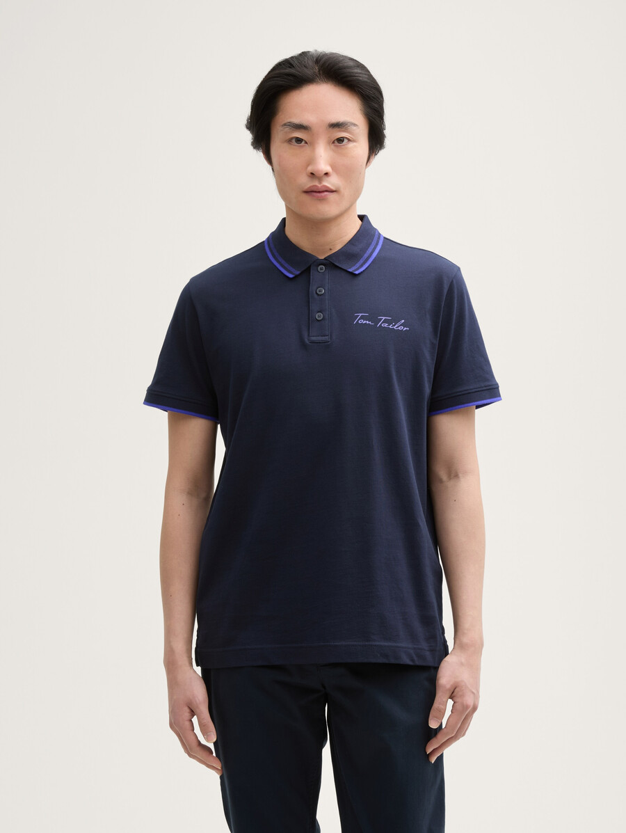 poloshirt mit baumwolllogo-print