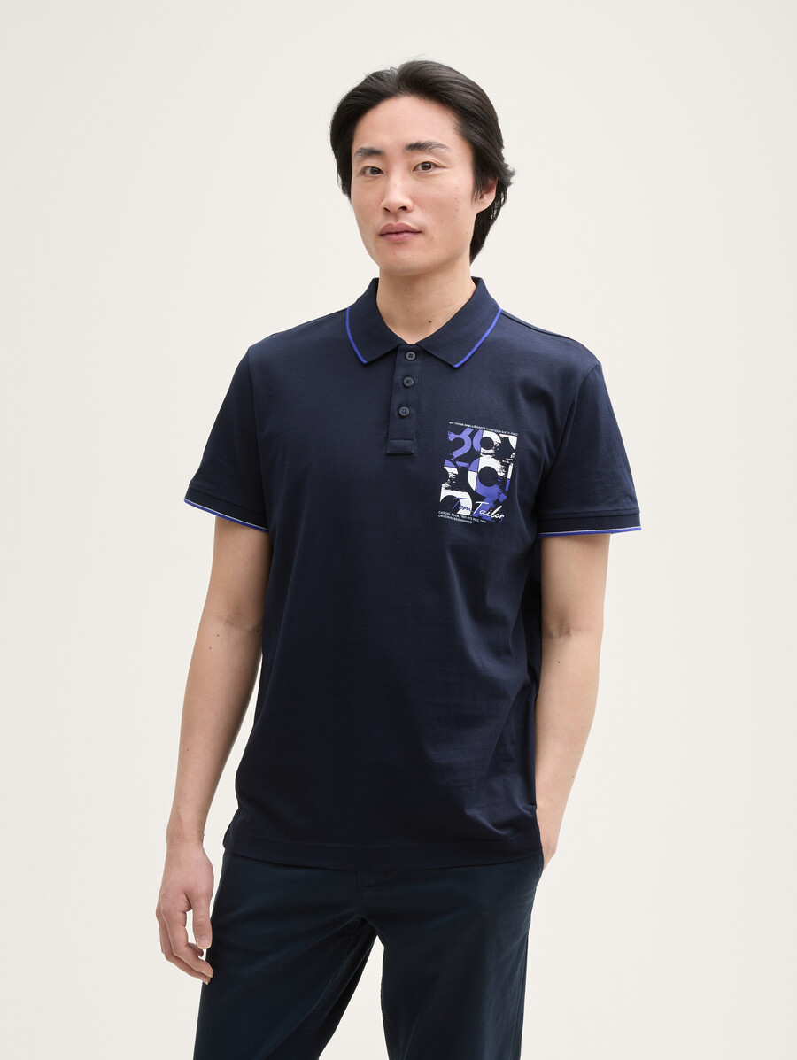 poloshirt mit baumwolllogo-print