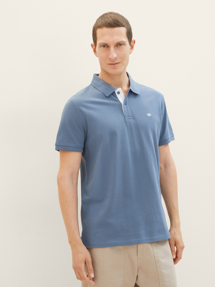piqué-poloshirt mit gesticktem logo