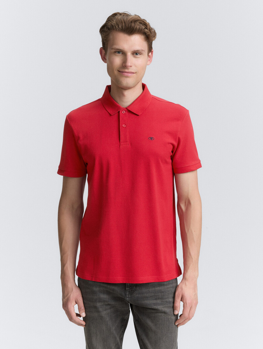 piqué-poloshirt mit gesticktem logo