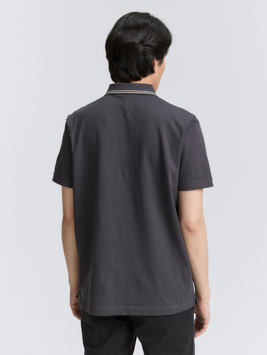 piqué-poloshirt mit aufdruck