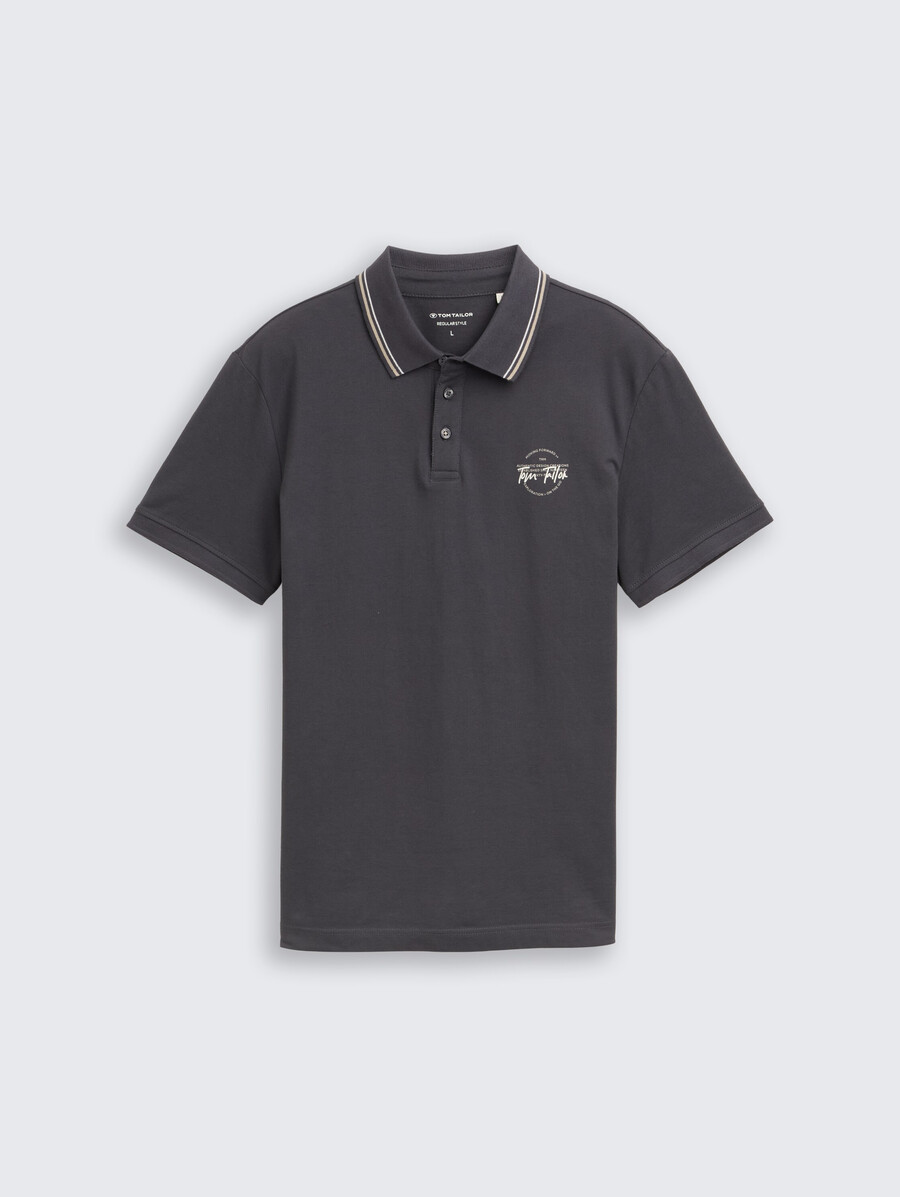 piqué-poloshirt mit aufdruck