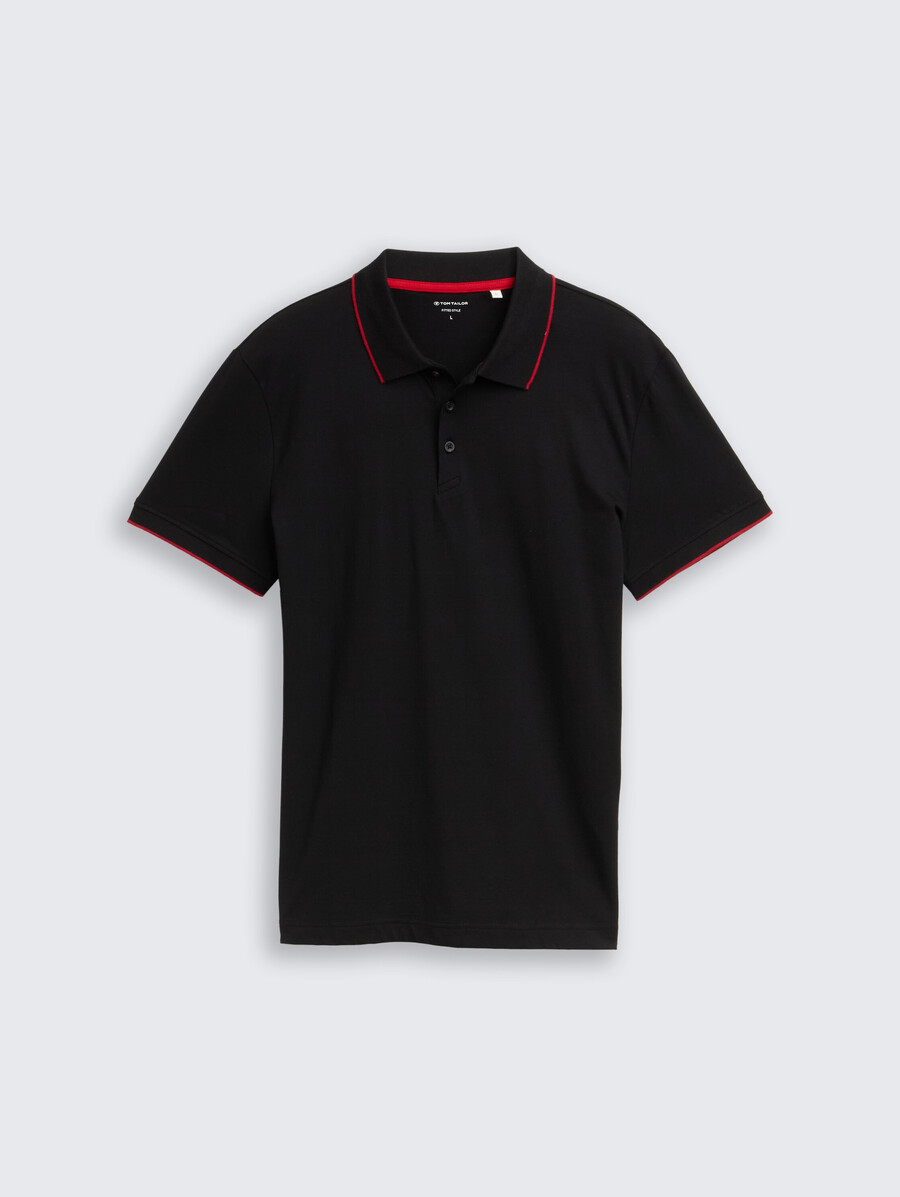 schmal geschnittenes jersey-poloshirt mit stretchanteil