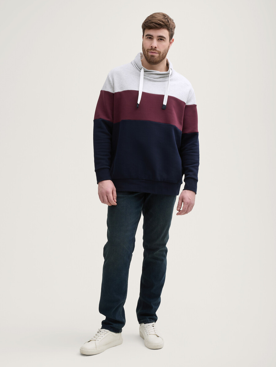 plus size – sweatshirt mit farbblockmuster