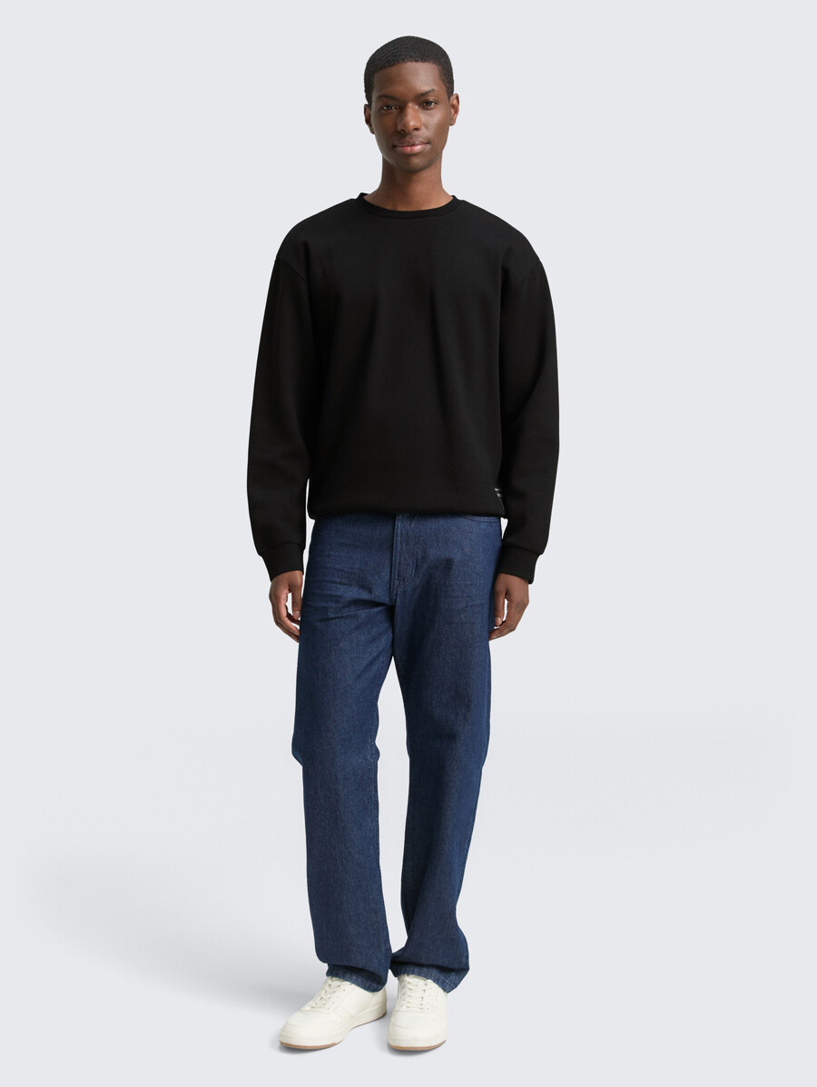 sweatshirt mit logo-aufnäher