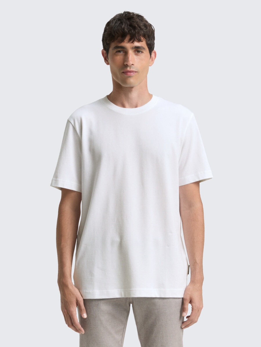 t-shirt mit piqué-struktur