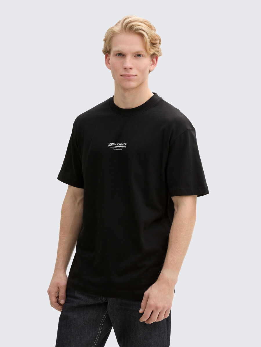 baumwoll-t-shirt mit lockerer passform