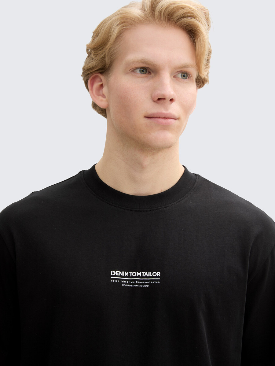 baumwoll-t-shirt mit lockerer passform