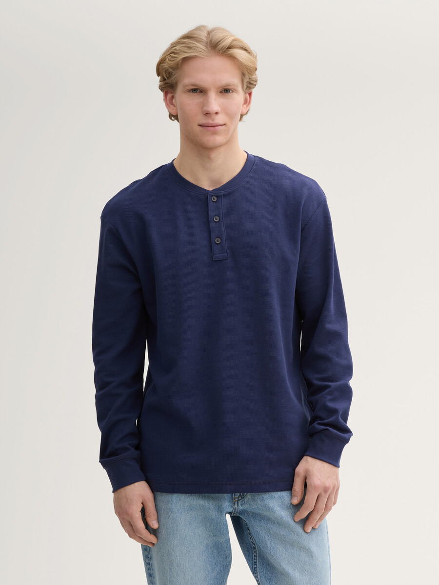 henley-langarmshirt mit lockerer passform