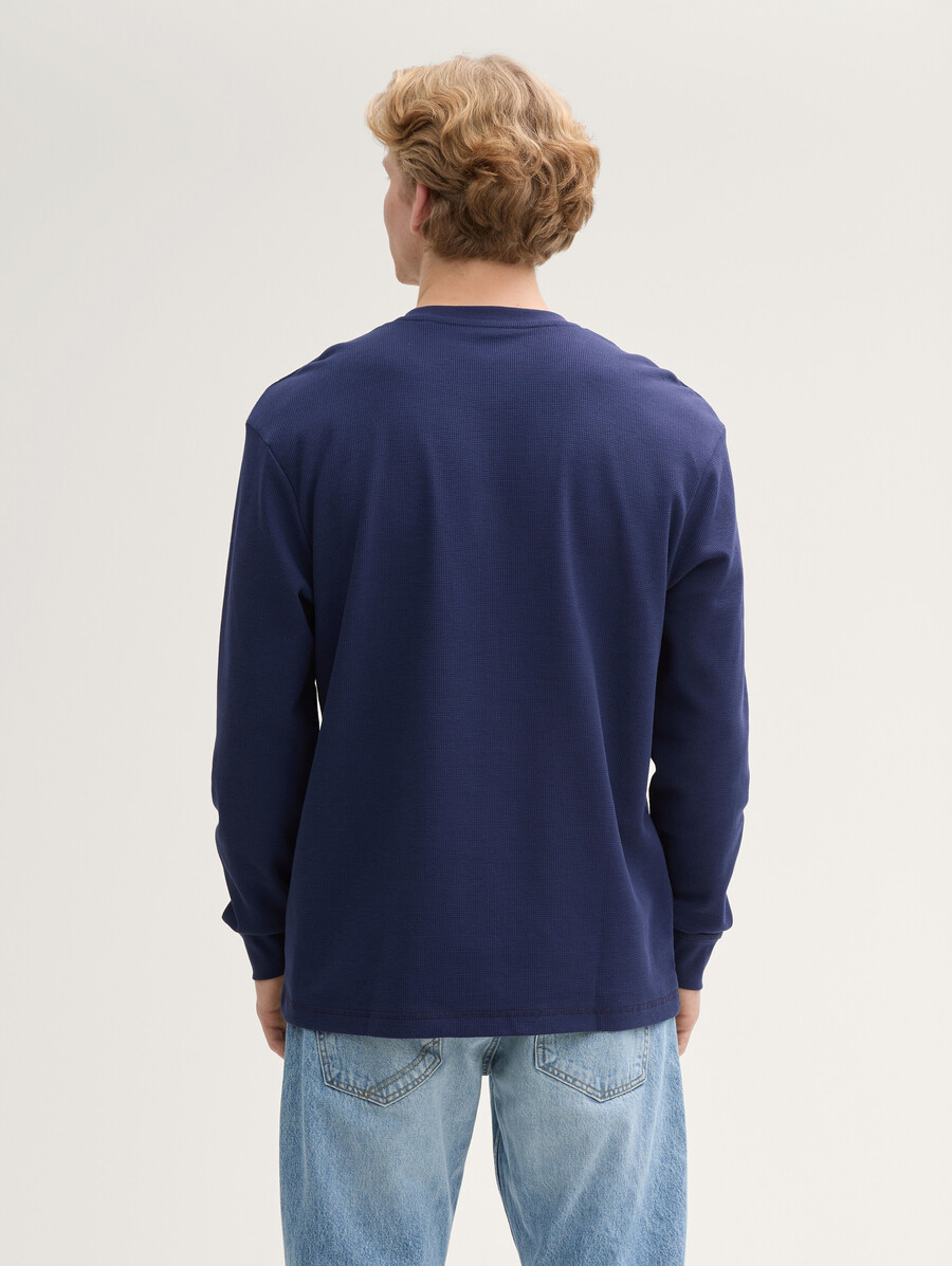 henley-langarmshirt mit lockerer passform