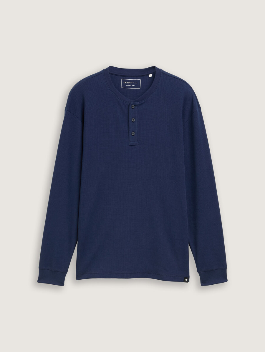 henley-langarmshirt mit lockerer passform