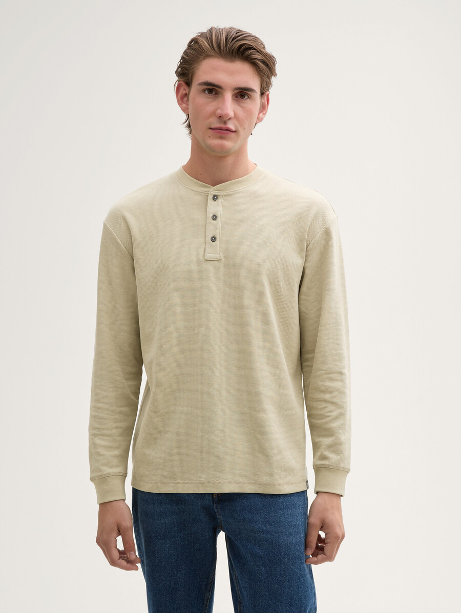 henley-langarmshirt mit lockerer passform