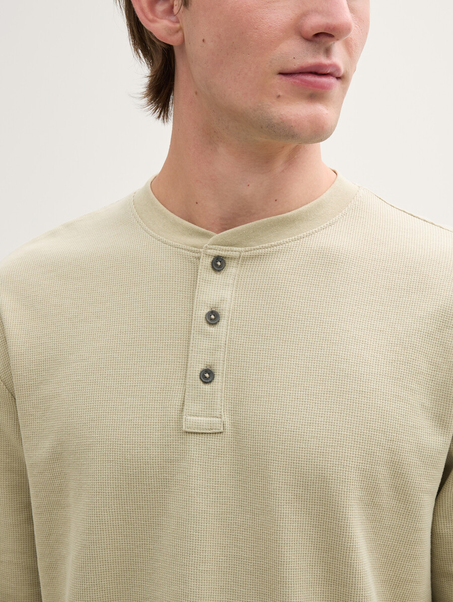 henley-langarmshirt mit lockerer passform
